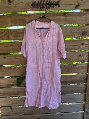 Hiho linen Lightweight Button-Front Swim Coverup